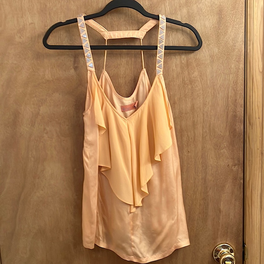 Wish orange spaghetti strap tank style blouse woman’s size small
